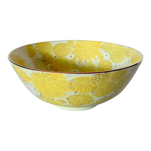 Early 20th Century Japanese Kutani Chrysanthemum Porcelain Bowl, Signed