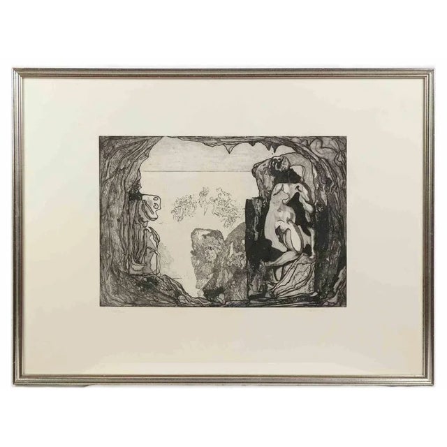 Homage to Michelangelo is an original artwork realized in 1975 by Jorge Castillo. Black and white etching. Hand signed on...