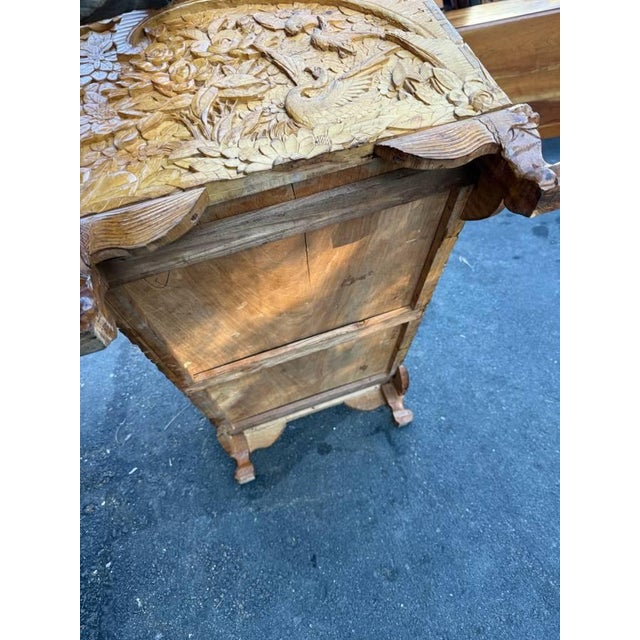 Antique Chinese Carved Camphor Wood Trunk Coffer Chest For Sale - Image 14 of 16