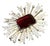 Kenneth Jay Lane Large Red Stone/Rhinestone Starburst Brooch For Sale