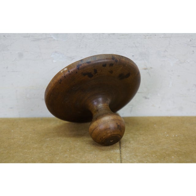 Late 19th Century Primitive Antique American Carved Country Wood Sheaf of Wheat Butter Stamp Press For Sale - Image 5 of 9