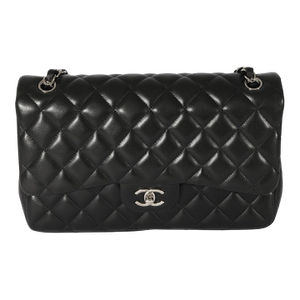 Black Quilted Lambskin Jumbo Classic Double Flap