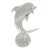 Royal Gallery Italian Crystal Glass 12" Dolphin Fish Sculpture Murano Style For Sale