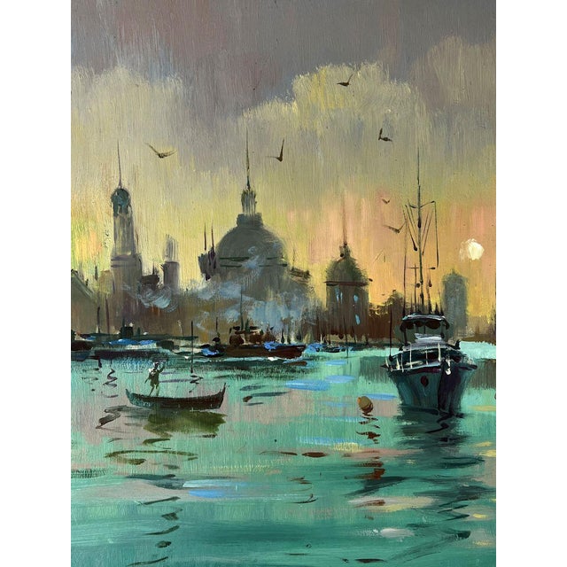 Oil Painting Ships Are Sailing to the Venice Pier Yuriy Suprunchuk For Sale - Image 6 of 11