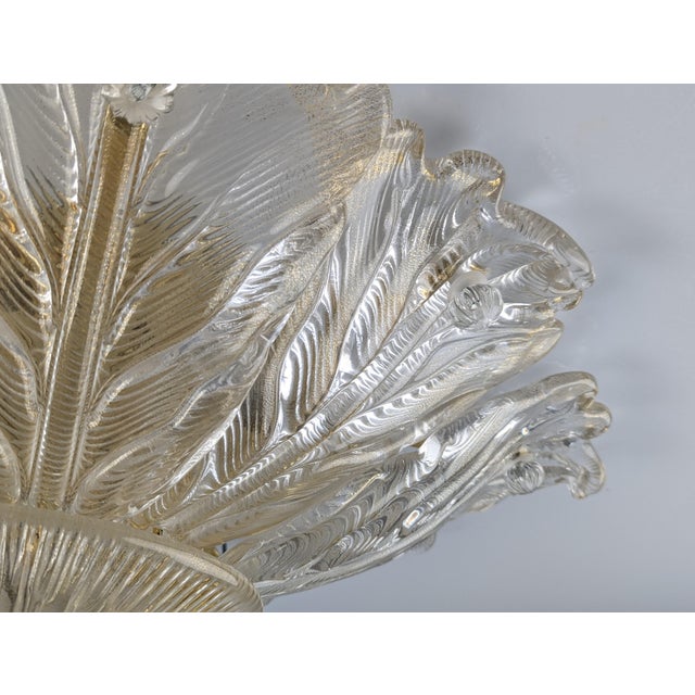 Foglia Doro Recessed Ceiling Lamp from Barovier & Toso, Italy, 1980s For Sale - Image 11 of 12
