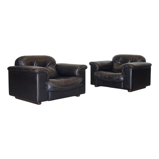 Leather Model DS 101 Armchairs from de Sede, 1970s, Set of 2 For Sale