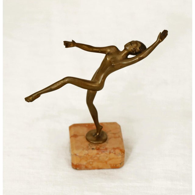 Josef Lorenzl, Dancing Female Nude, 1920s, Bronze & Marble For Sale - Image 3 of 8