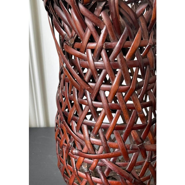 Japanese Suzuki Gengensai Bamboo Ikebana Basket For Sale - Image 10 of 13