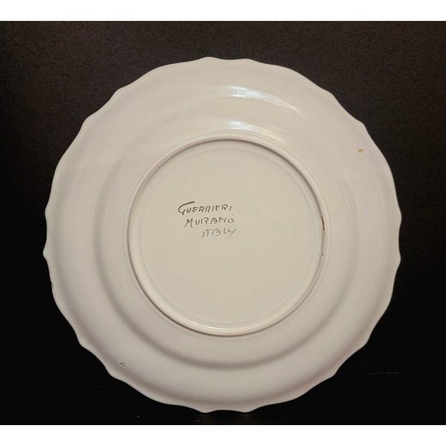 Vintage Guerrieri Ceramiche Hand Painted Pottery Dinner Plates / Murano