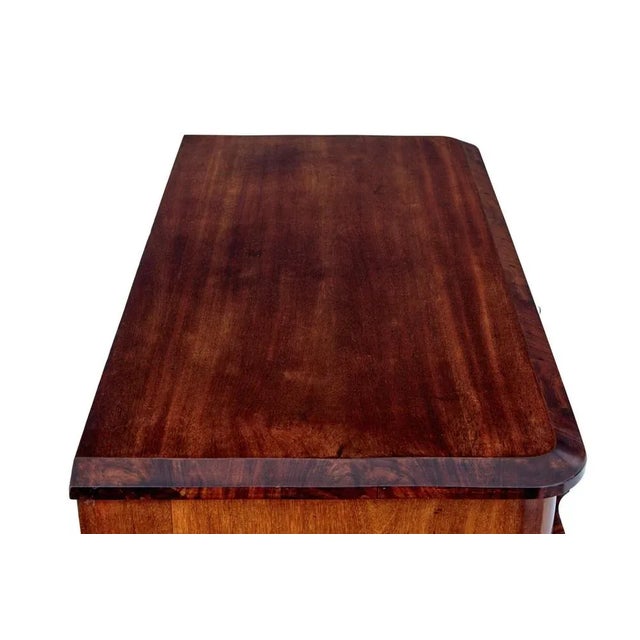 Brown Vintage Danish Chest of Drawers in Flame Mahogany For Sale - Image 8 of 10