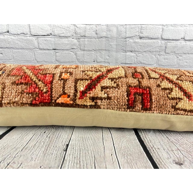 Textile 12 x 46 Lumbar Rug Pillow Bohemian Chic Turkish Pillow Cushion Cover For Sale - Image 7 of 7