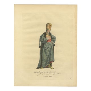 Jefferys, Ottoman Eunuch Costume, Hand-Colored Engraving, 1749 For Sale