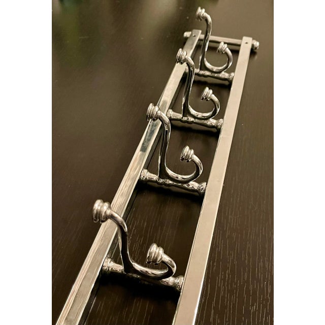 French Art Deco Coat Rack Hanger - Swivel Hooks 1940s, Chrome Plate For Sale - Image 11 of 12