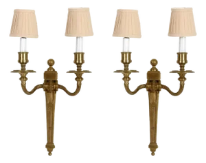Pair of Double Arm Gilt Neoclassical Sconces