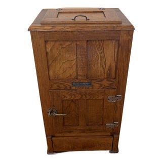 Antique Oak Ice Chest by “The Vermonter” For Sale