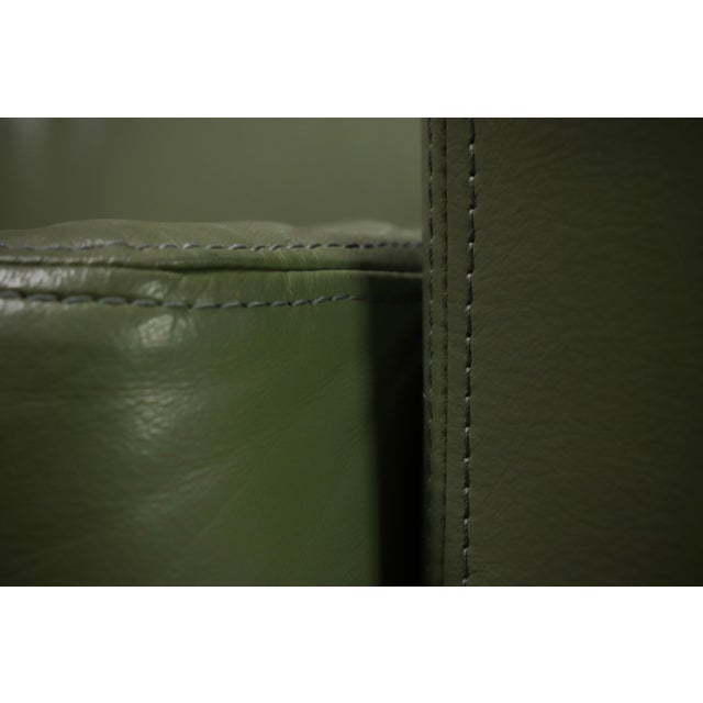 Olive Vintage Leather Club Sofa by Touche, 1980s For Sale - Image 8 of 11