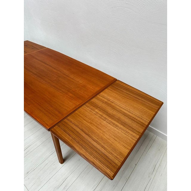 Brown Large Vintage Danish Teak Extendable Dining Table from Vamo Sønderborg, 1960s For Sale - Image 8 of 9