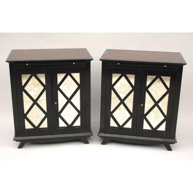 Black Lacquered Cabinets with Braces, 1950s, Set of 2 For Sale - Image 11 of 11
