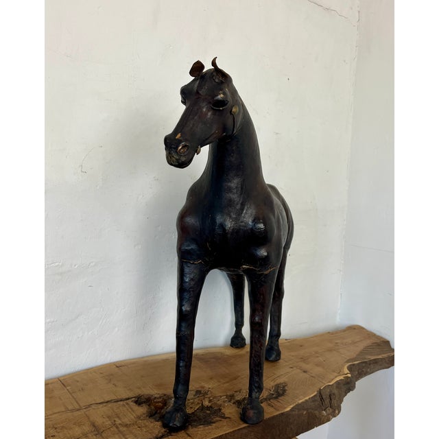 Stunning late 19th-century leather horse sculpture. Victorian era. This fine late 19th Century piece has fabulous form...