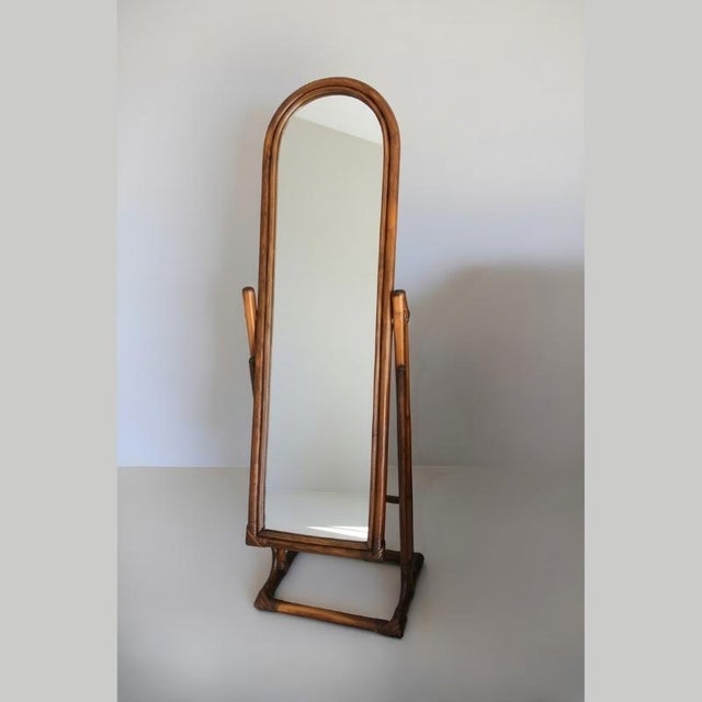Vintage French Rattan Cheval Mirror, 1960s For Sale - Image 18 of 18