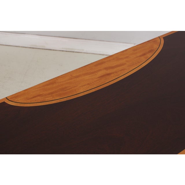 Wood Stickley Inlaid Mahogany Federal Console Hall Table For Sale - Image 7 of 15