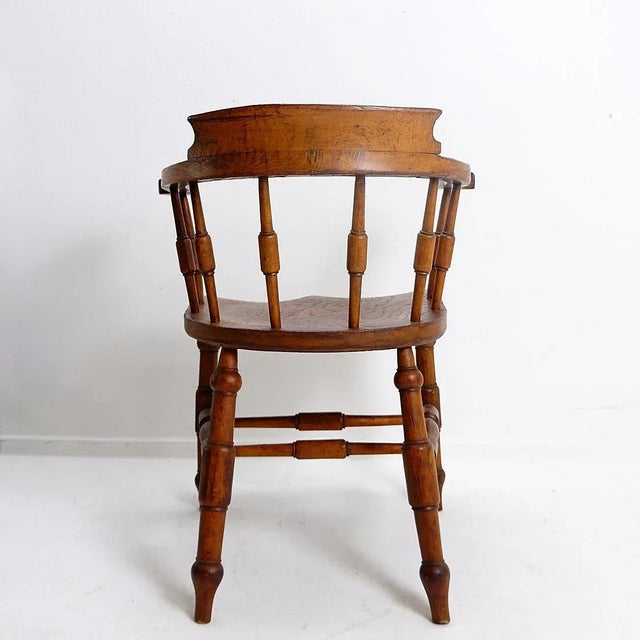 Antique English Smoking Chair, 1890s For Sale - Image 3 of 15