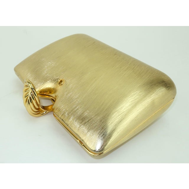 Rodo Italian Brushed Gold Convertible Clutch Handbag, 1970's For Sale - Image 9 of 15