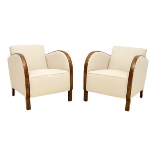 Swedish Art Deco Armchairs in Satin Birch, 1930, Set of 2 For Sale