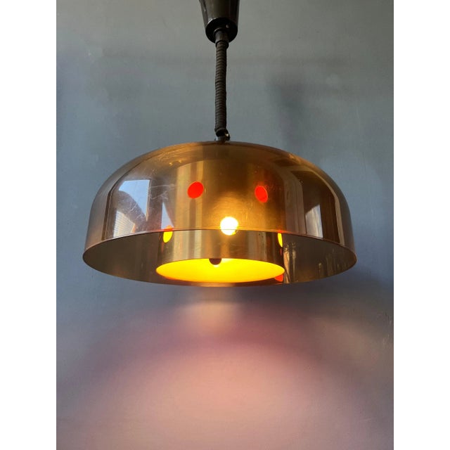 Metal Mid-Century Space Age Pendant Lamp from Herda, 1970s For Sale - Image 7 of 11