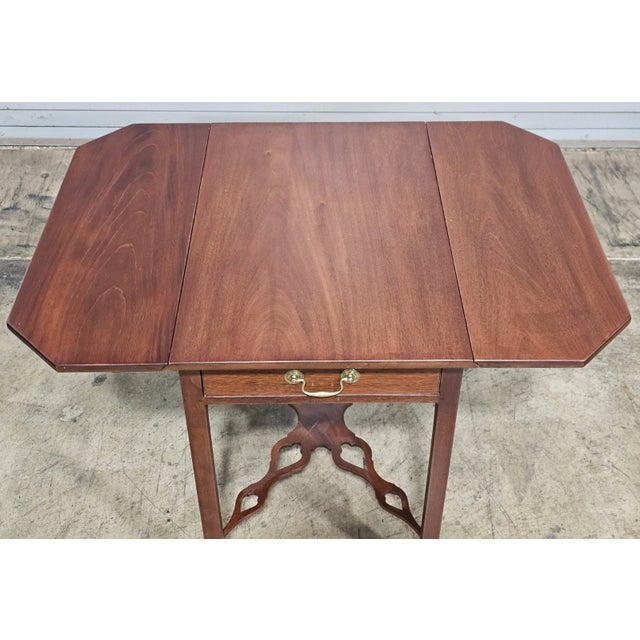 Late 20th Century Kittinger Williamsburg Mahogany Pembroke Table Drop Leaf Table Cw 160 Rare For Sale - Image 9 of 12