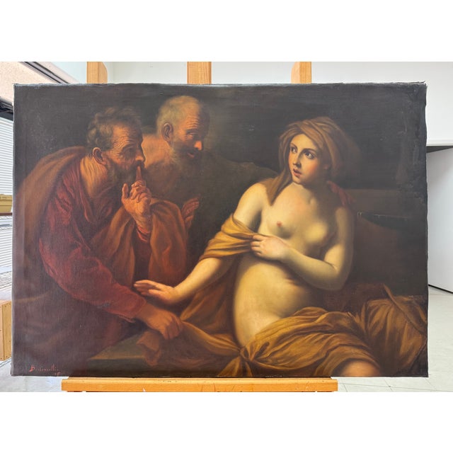 Susanna and the Elders, Old Master Copy Painting After Guido Reni, C. 1890 For Sale - Image 4 of 5