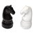 Mid-Century Modern Chess Mates Black White Knight Pieces Salt and Pepper Shaker- a Pair For Sale