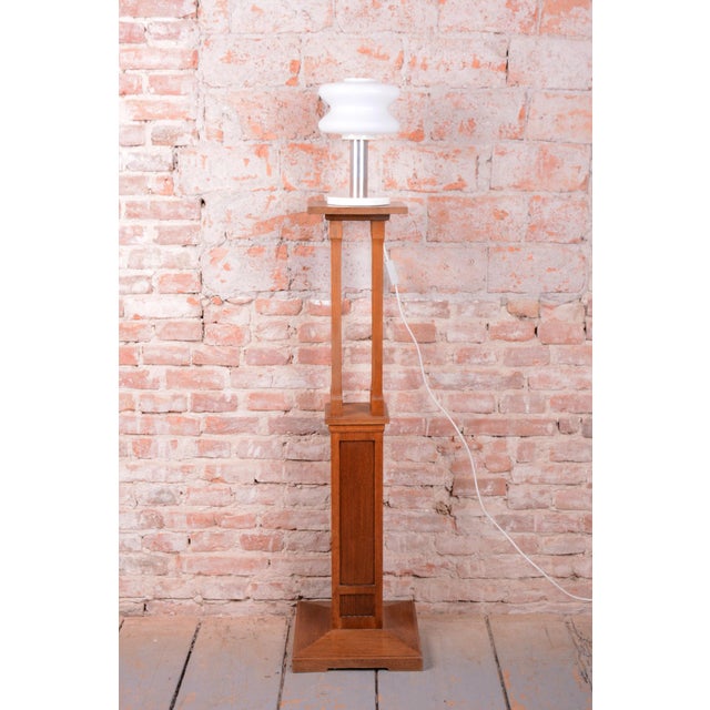 1960s Mid-Century Table Lamp in Aluminium and Milk Glass from NAPAKO, Czech, 1960s For Sale - Image 5 of 10