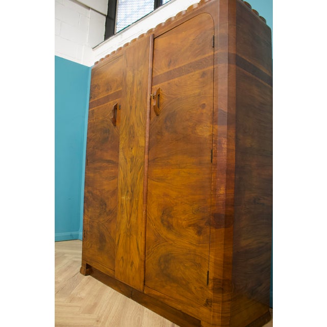 Art Deco Burr Walnut Wardrobe, 1930s For Sale - Image 6 of 14