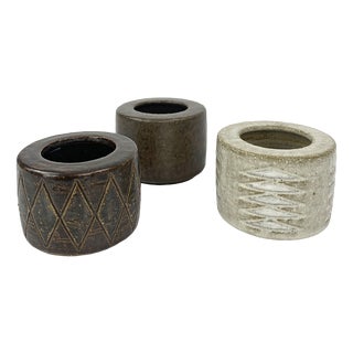 Danish Ceramic Vases Palshus by Per & Annelise Linnemann-Schmidt for Palshus, 1960s, Set of 3 For Sale