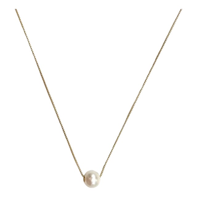 Petite Pearl Slide Necklace For Sale