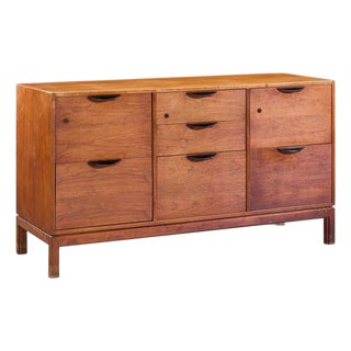 Jens Risom Mid Century Walnut File Credenza For Sale