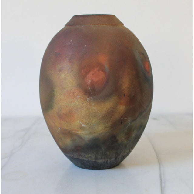 Vintage Raku Pottery Vessel or Vase For Sale - Image 4 of 9
