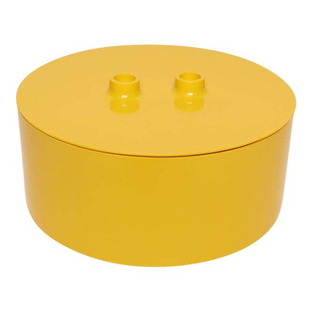 1970s Mid-Century Modern Yellow Melamine Lidded Serving Bowl by Massimo Vignelli for Heller For Sale