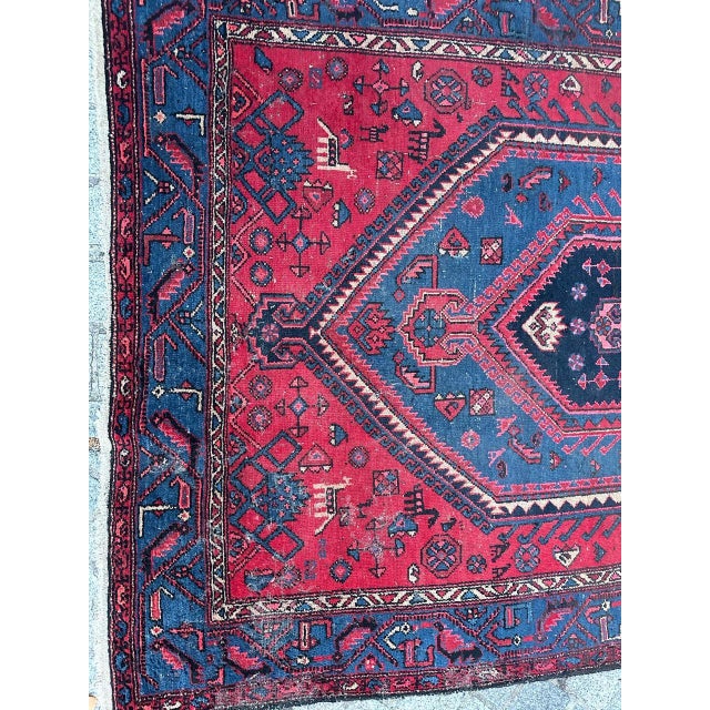 Rustic Vintage Distressed Hamadan Rug, 1950s For Sale - Image 3 of 18