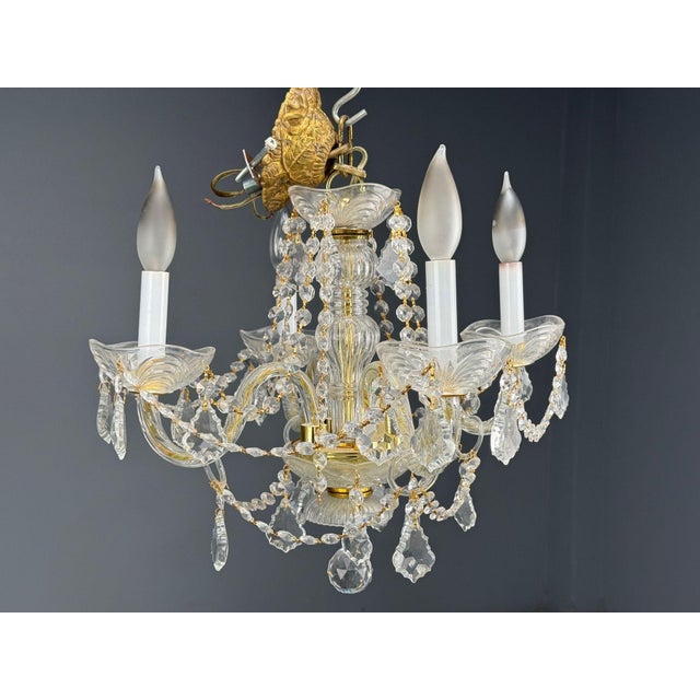 Glass 1960s Maria Theresa Style, Venetian Chandeliers, Crystal, Brass - a Pair For Sale - Image 7 of 18