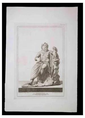 Pietro Campana, Ancient Roman Statue, Original Etching, 18th Century