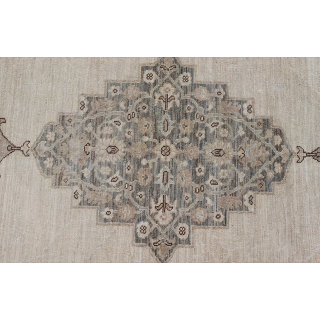 Early 21st Century Fine Tabriz Gallery Rug With Soft Ivory Field and Accents in Taupe 4'11 X 9'10 For Sale - Image 5 of 12