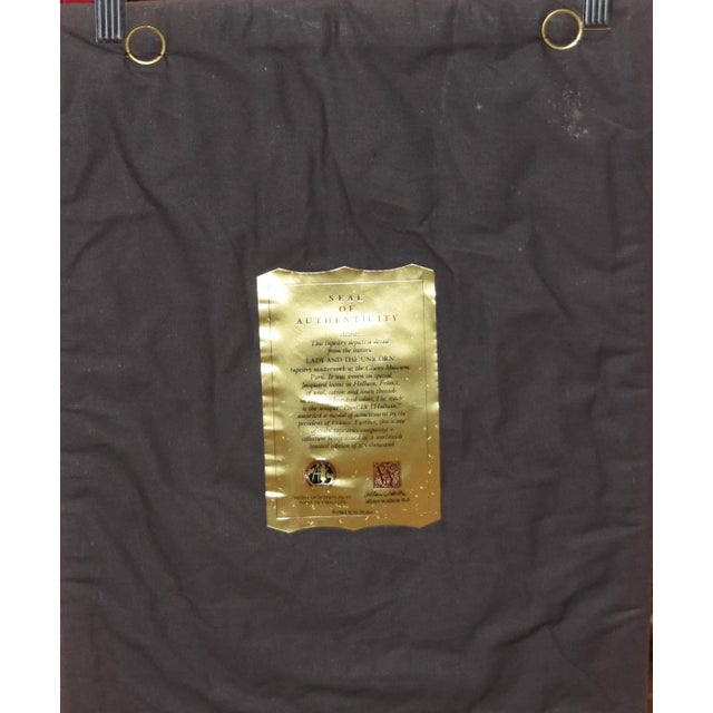 Red 1980s Allan Waller Ltd. Point De l'Halluin Tapestries Lady and the Unicorn Panel #6 For Sale - Image 8 of 9
