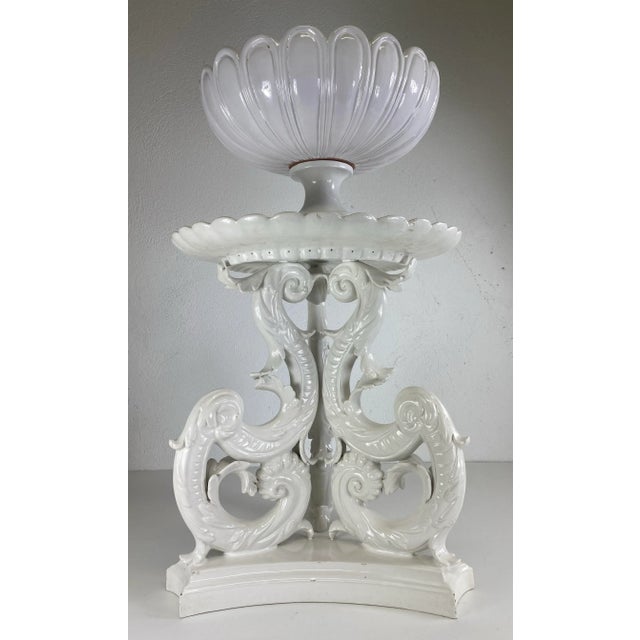Magnificent Italian Mid Century Blanc De Chin Rococo Style Sculptural Planter For Sale - Image 12 of 12