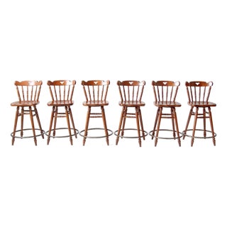 Mid-Century Tell City Swivel Seat Counter Stools Set of 6 For Sale