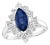 2.5 Ct Blue Sapphire & 1.2Ct Diamond Cocktail Ring in 18 Karat White Gold Estate For Sale