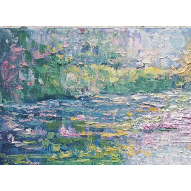 Sean Wu Original Oil Landscape of Lily Pond For Sale - Image 4 of 5