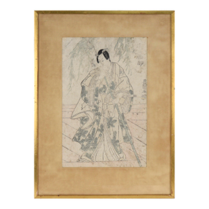 Kabuki Actor With Pine-Patterned Robe - Japanese Woodblock Print by Utagawa Toyokuni