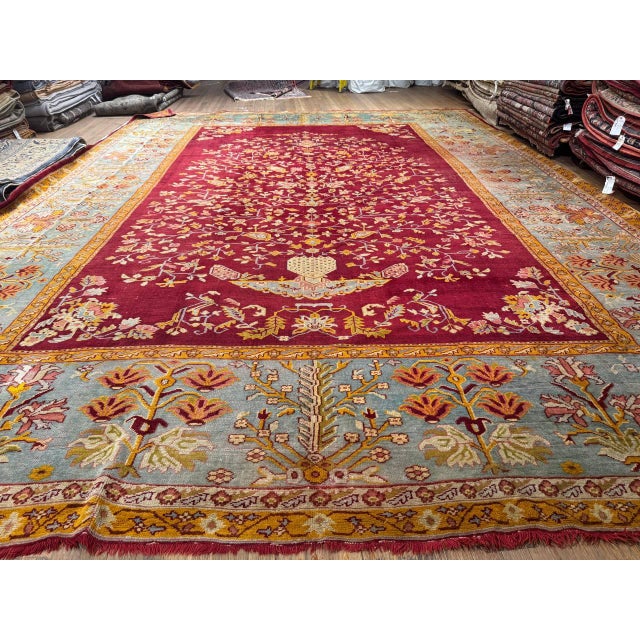 Pasargad DC Rust Original Antique Turkish Oushak Rug For Sale - Image 9 of 9
